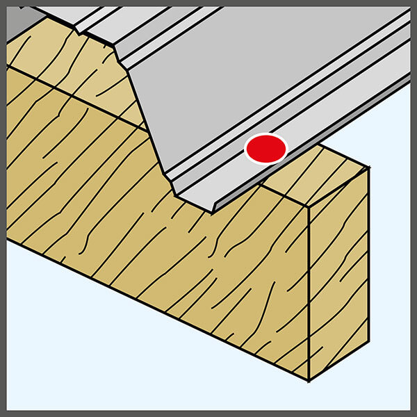 Panel de alto perfil contra madera