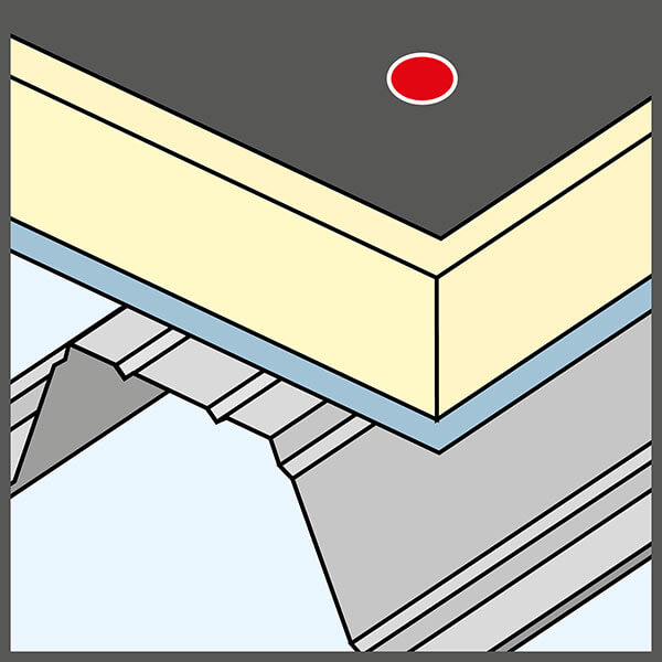 Membrana de techo contra panel de alto perfil