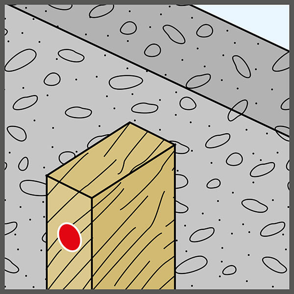 Madera contra concreto