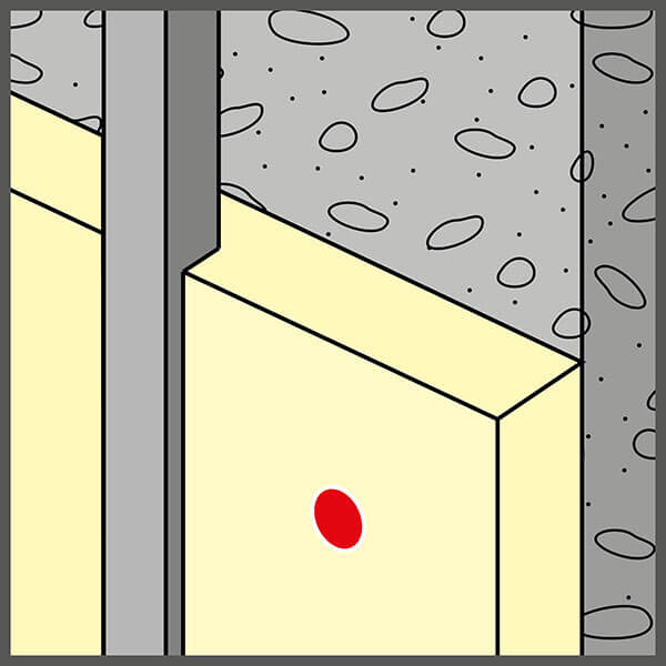 Placa aislante contra concreto