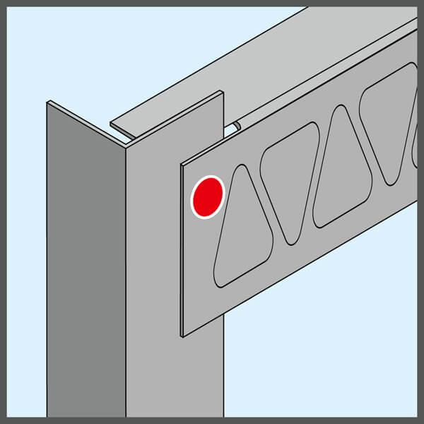 Perfil de soporte contra soporte de pared