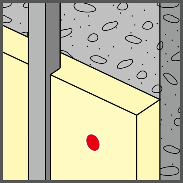 Placa aislante contra concreto